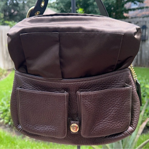 Coach Signature Sufflette Pebbled Leather Shoulder Chocolate Brown SOHO - Picture 13 of 17